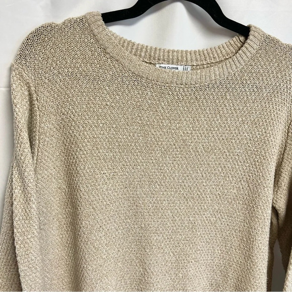 Pink Clover Tan Winter Warm Fall Pullover Crewneck  Knit Sweater Women Size XXL - Picture 3 of 11